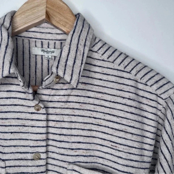 Madewell Stripe Flannel Sunday Shirt Size Small - Picture 8 of 12
